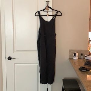 Black linen overalls